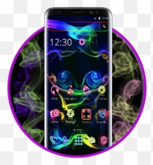Neon Colorful Smoke 2d Theme - Camera Phone Emoji,Emojis Carrer