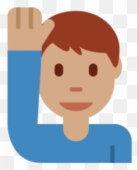 Medium Skin Tone Emoji - Hombre Encogido De Hombros Emoji,Mano Levantada Emoticon