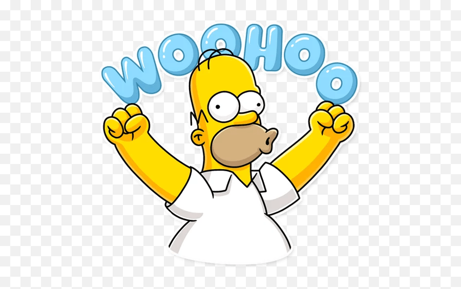 Homer Simpson - Telegram Sticker Homero Simpson Woohoo Png Emoji,Simpsons Emoji