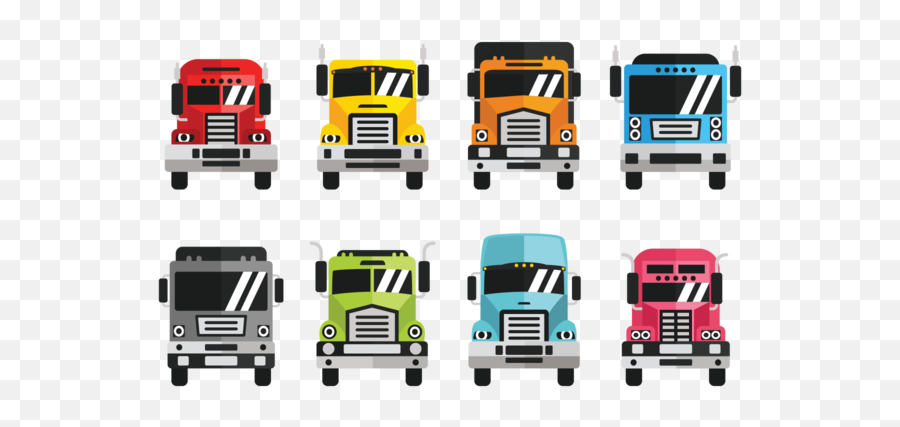 Delivery Truck 3d Icon On Back Png Transparent Cartoon - Camion Vector Png Emoji,Semi Truck Emoji