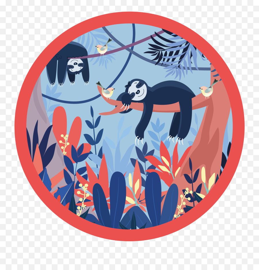 Sleeping Animals In Forest Kids Vinyl Rug - Tenstickers Emoji,Horseshoe Pitching Emojis