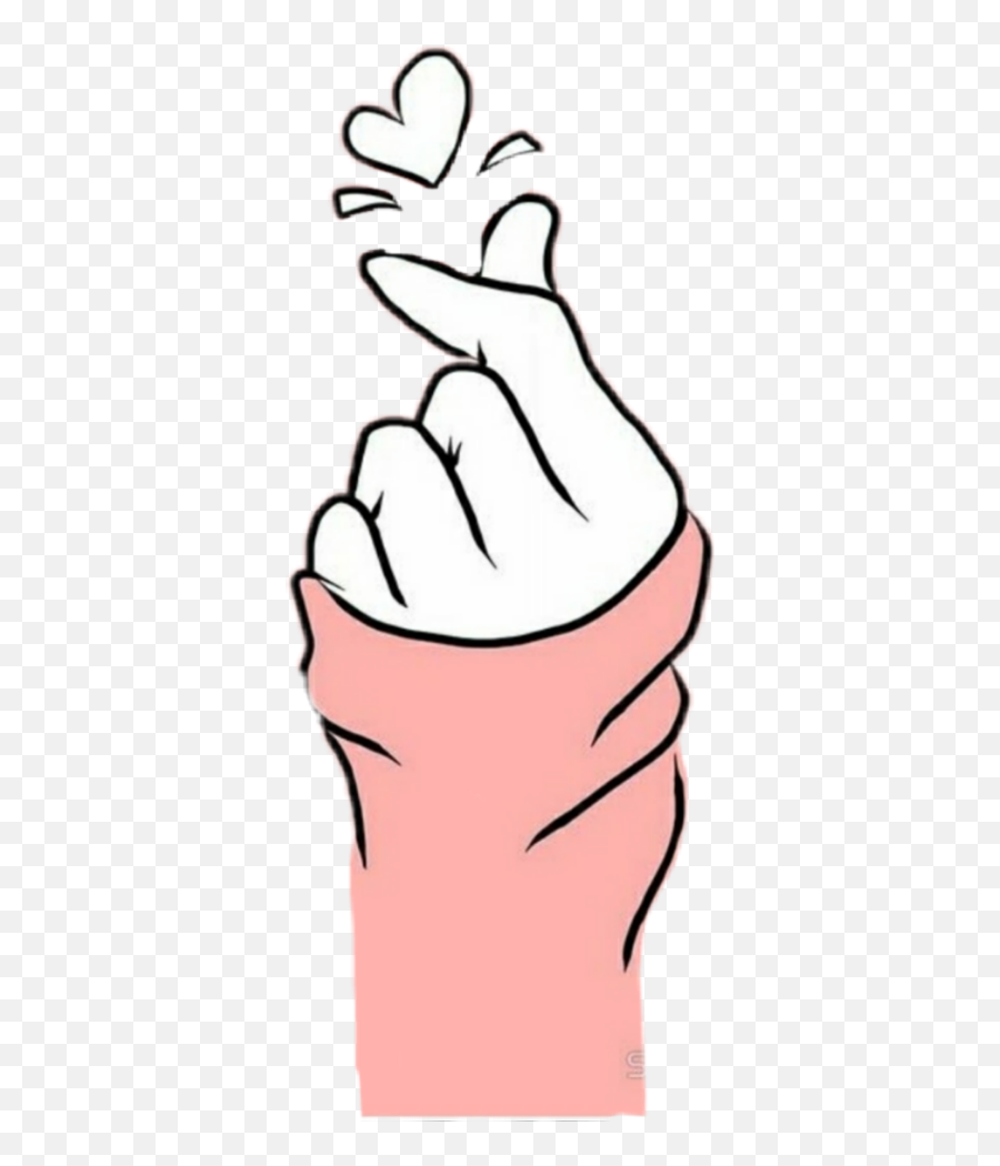 Kpop Kpopbackground Kpopedit Background Heart - Finger Kpop Finger Heart Png Emoji,Heart Emoji Transparent Background