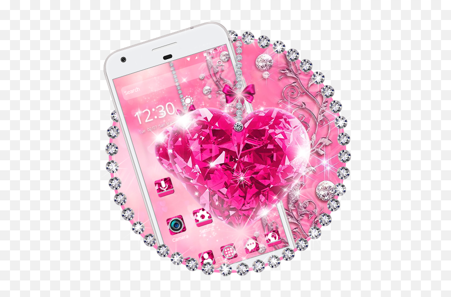 Pink Heart Diamond Theme U2013 U201egoogle Playu201c Programos - Iphone Emoji,Pink Diamond Emoji