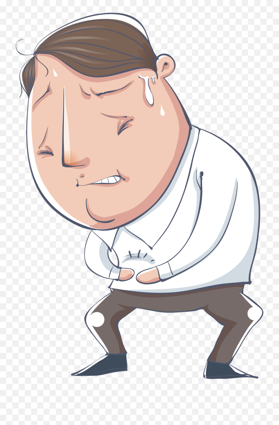 Emotions Clipart Emotional Pain Emotions Emotional Pain - Male Caricature With Abdominal Pain Emoji,6 Emotions