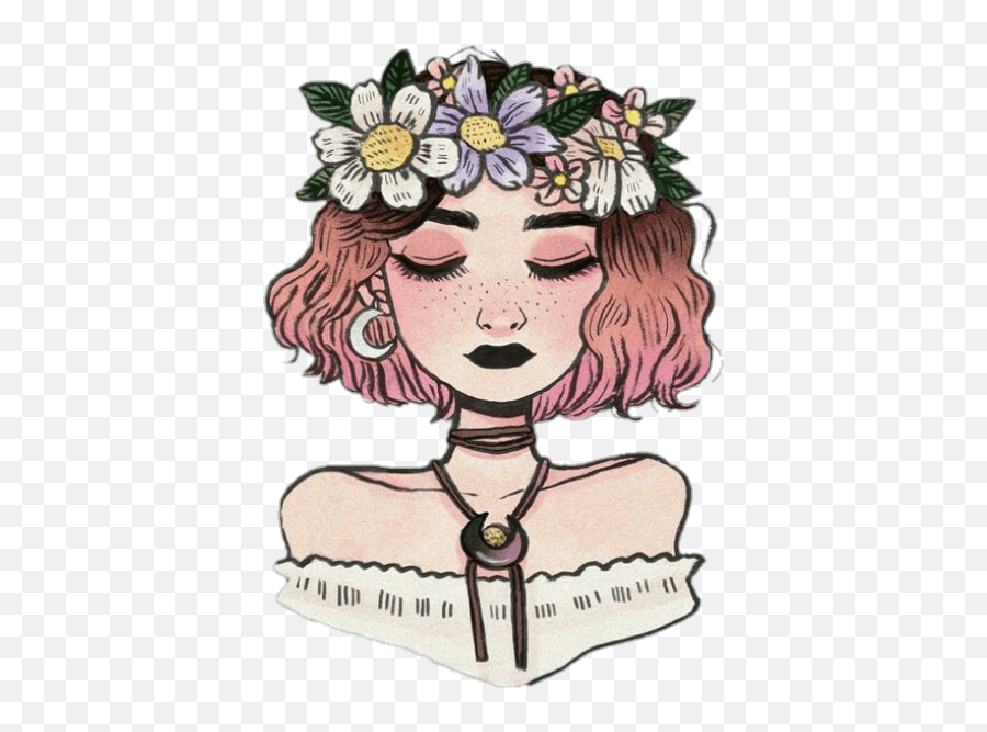 Aesthetic Tumblr Girl Drawings - 2021 Emoji,Emotion Drawings Tumblr