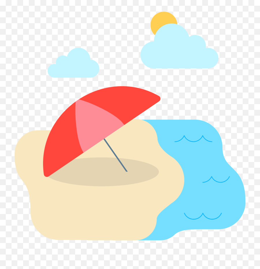 Beach With Umbrella Emoji Clipart - Emoji,Umbrella Emoji