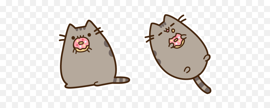 Cutectwitter - Pusheen Eating A Donut Emoji,Pusheen Food Emotions