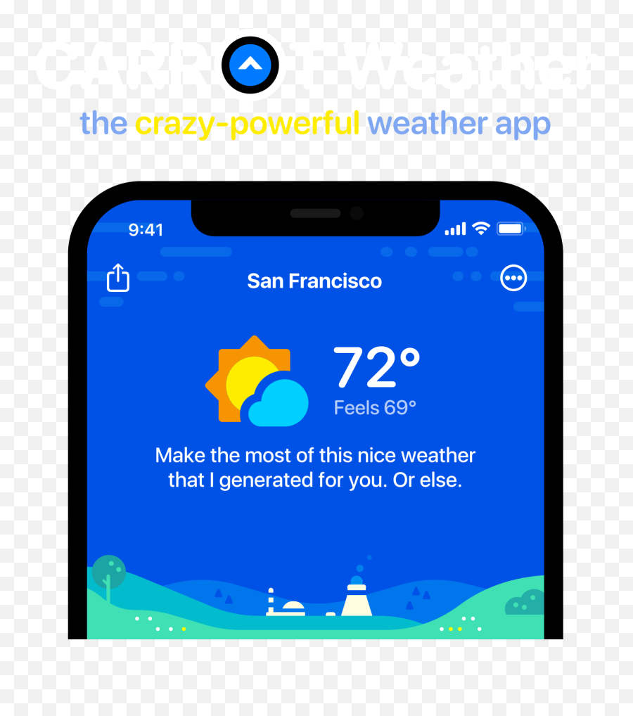 Carrot Weather For Ios And Android - Carrot Weather Widgets Ios Emoji,Iphone Weather Emojis Versus Andriod