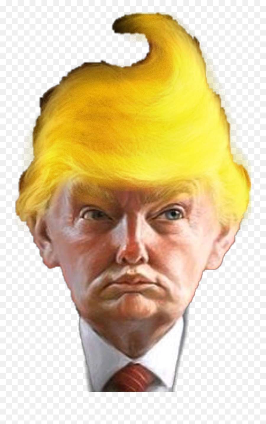 Cotton Donald Yellow Cotton Sticker - Donald Trump Caricature Emoji,Trump Hair Emoji