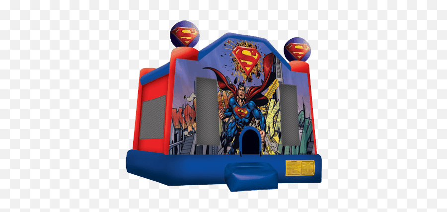 Inflatable Water Slides New York Clownscom - Superman Bounce House Emoji,Super Heroes Con Emojis