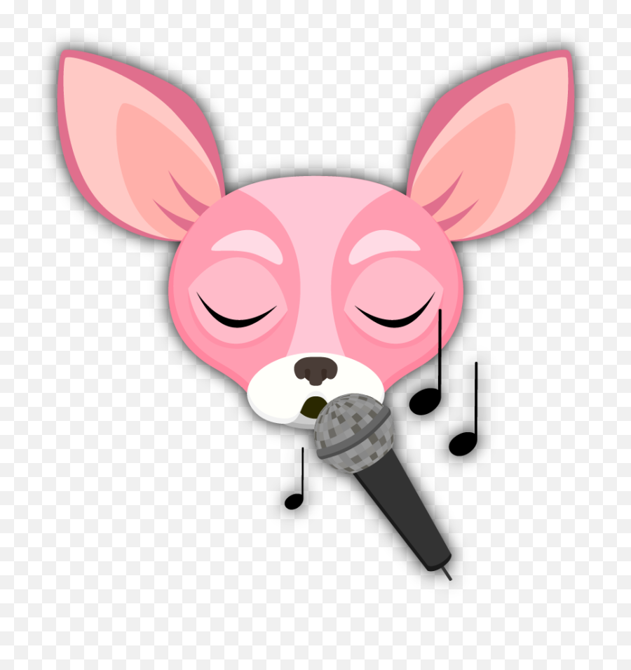 Pink Valentineu0027s Chihuahua Emoji Stickers Chihuahua - Ice Cream,Karaoke Emoji