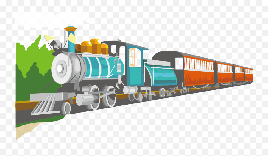 Train Rail Transport Cartoon Locomotive - Comics Style Train Train In Railway Clipart Emoji,Steam Emoji Text