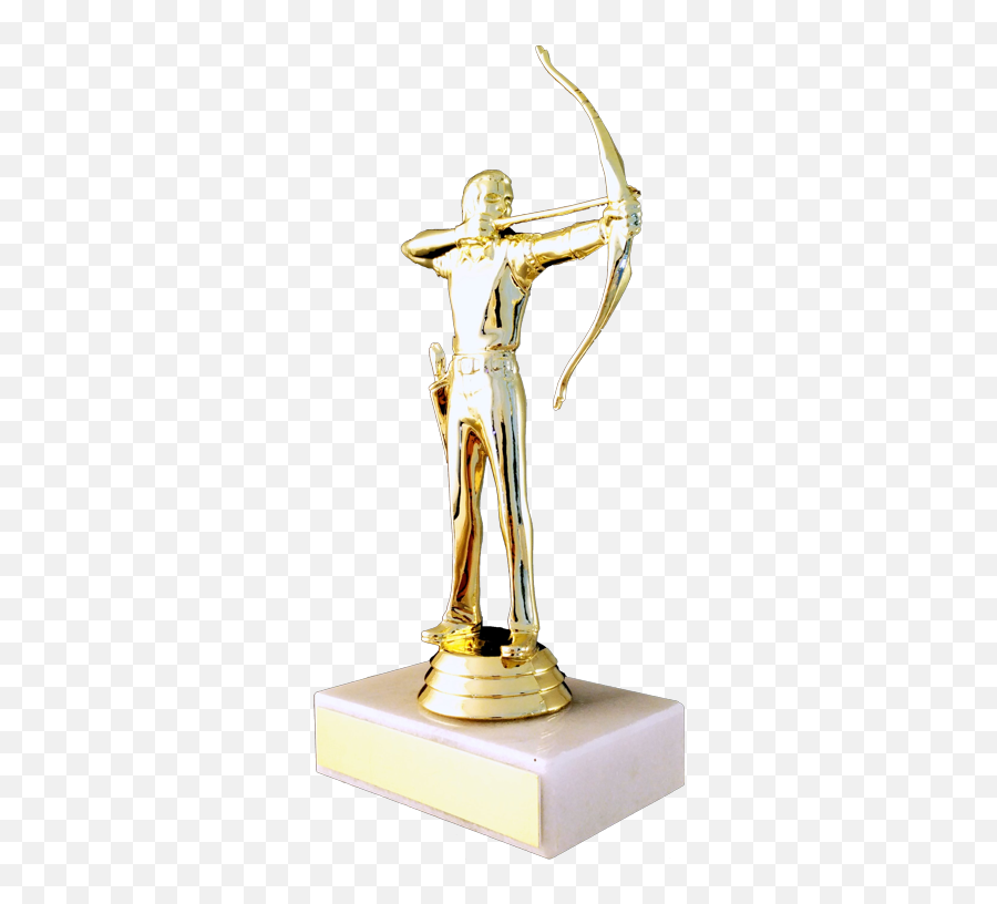 Archery Figure Trophy On Marble Base Emoji,Matial Arts Bow Emoji