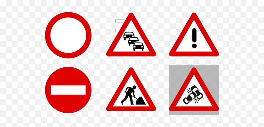 Road Traffic Signs Png Svg Clip Art For Web - Download Clip Emoji,Triangle With Exclamation Mark Emoji