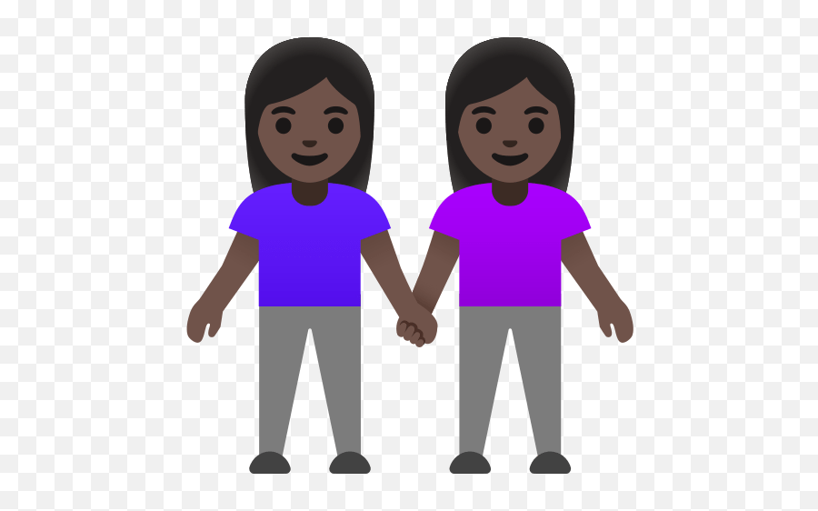 Women Holding Hands With Dark Skin Tone Emoji,Woman Dark Hair Emoji