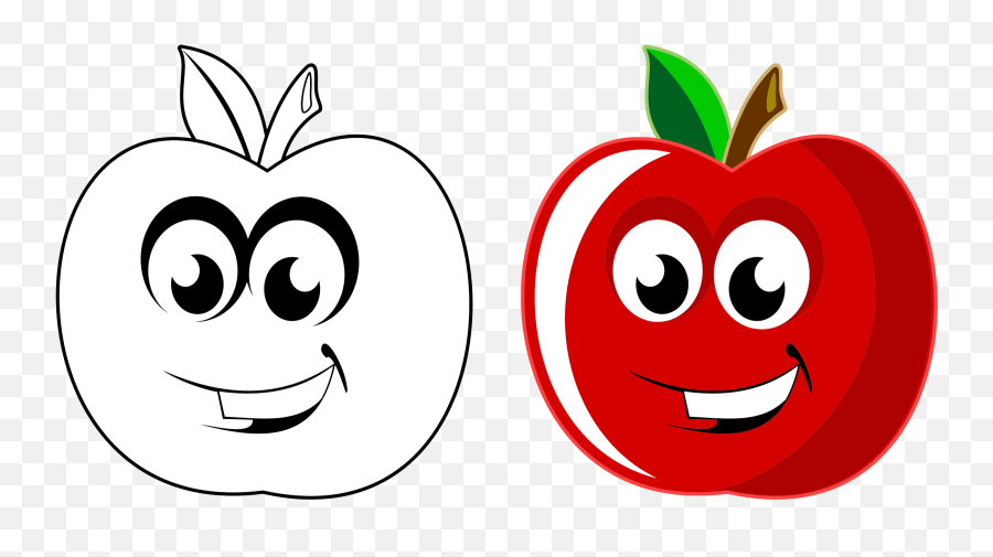 Apple Clipart With Face Transparent Png - Cartoon Apple With Face Emoji,Apple Angry Emoji