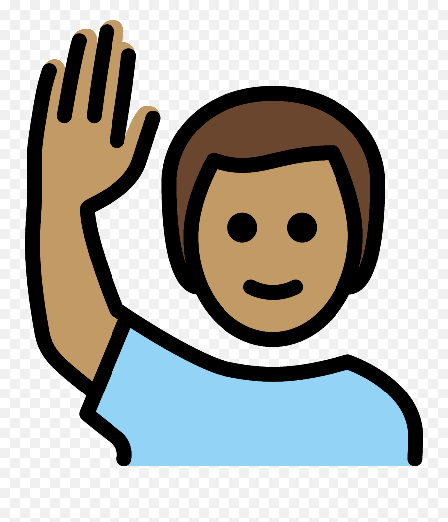 Person Raising Hand Emoji Clipart Free Download Transparent - Raising Hands,Emoji Mano