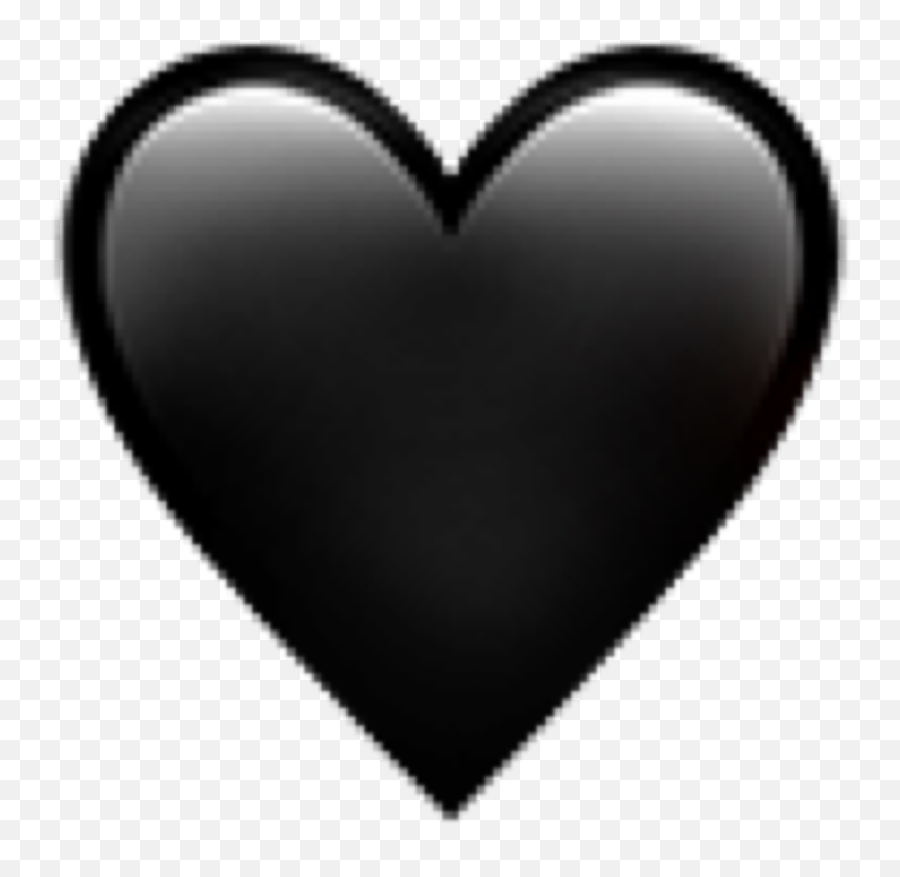 Heart Black Blackheart Emoji Sticker - Transparent Black Heart Emoji,Black Heart Emoji Iphone