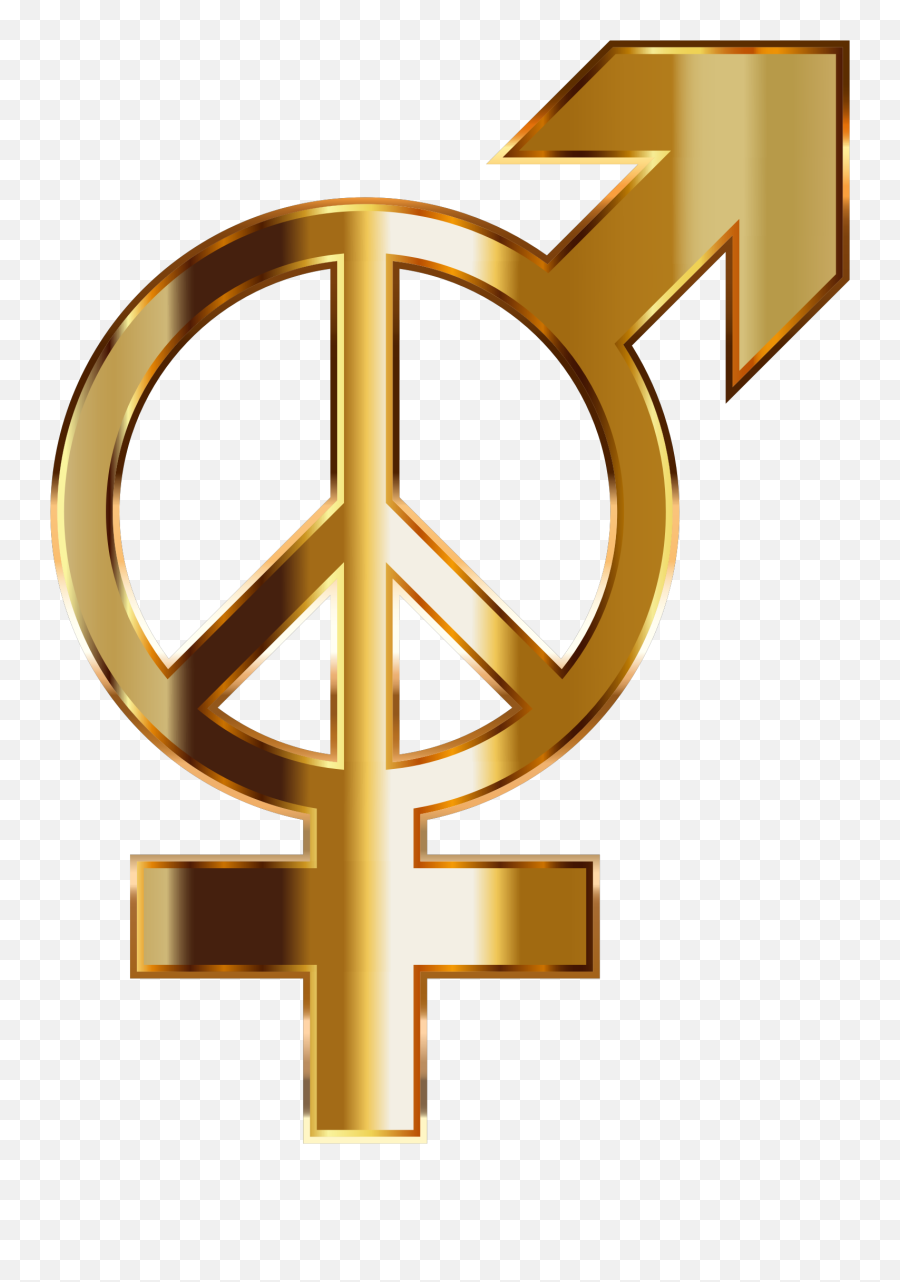 Love Emotion Feeling Peace Sign Png - Gold Gender Symbols Transparent Background Emoji,Love Emotion Image