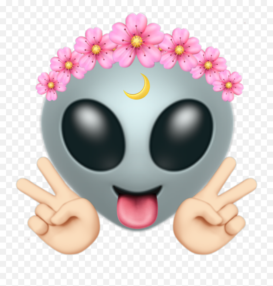 Alien Extraterrestrial Flowercrown - Emoji,Trippy Emojis