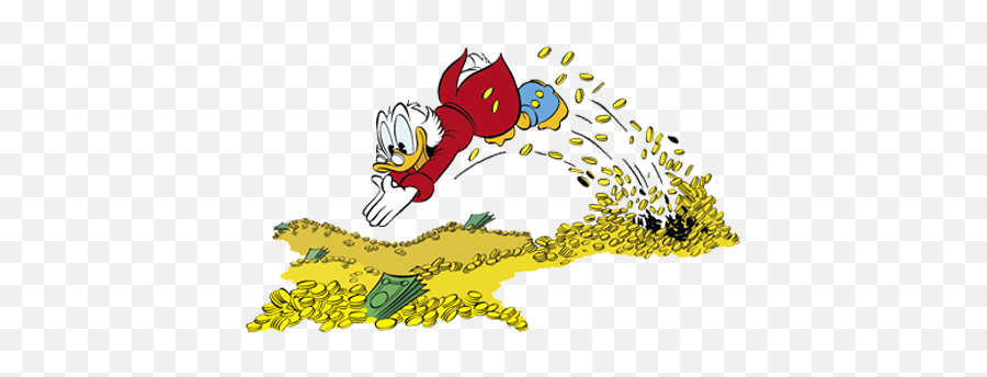 Scrooge Mcduck Clipart - Jumping Into Pile Of Money Emoji,Scrooge Emoji