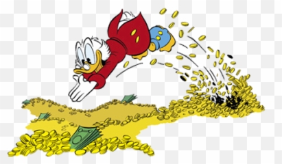 Scrooge Mcduck Clipart - Jumping Into Pile Of Money Emoji,Scrooge Emoji