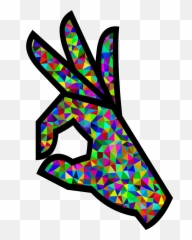 Low Poly Ok Perfect Hand Sign Emoji - Ok Sign Emoji,Ok Hand Emoji