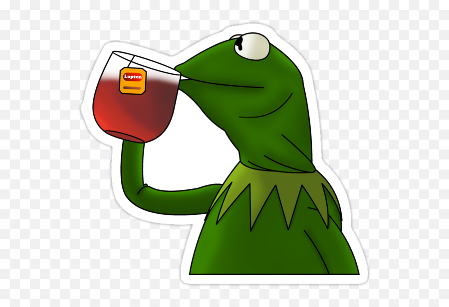 Oh Needs A Sipping Tea Emoji - Random Onehallyu Kermit Sipping Tea Drawing,Vodka Emoji