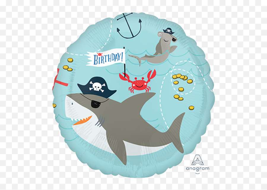 45cm Foil Balloon Ahoy Birthday - Pirate Sharks Birthday Emoji,Looking For 21st Birthday Emoticons