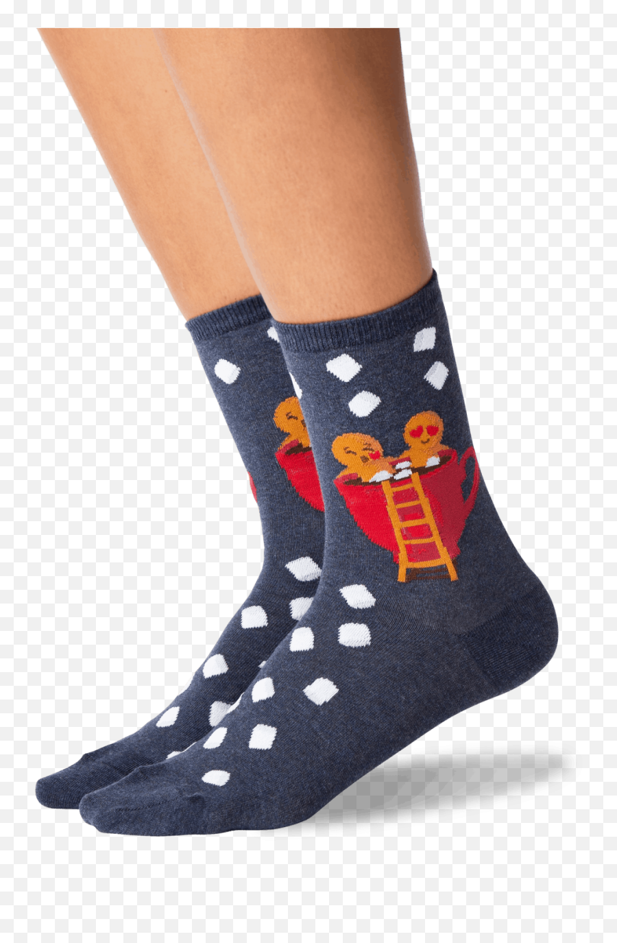 Womenu0027s Gingerbread Couple Crew Socks - Denim Unisex Emoji,Hotcocoa Emoji Png