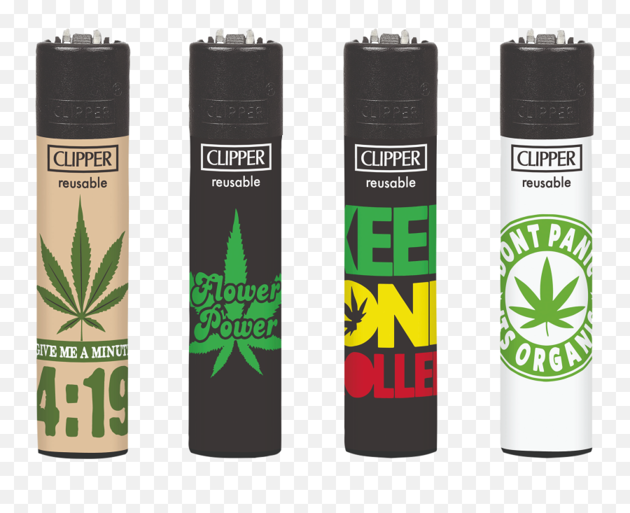 Clipper Lighters Weed Phrases Tray Of 40 - Cylinder Emoji,Is There A Weed Leaf Emoticon