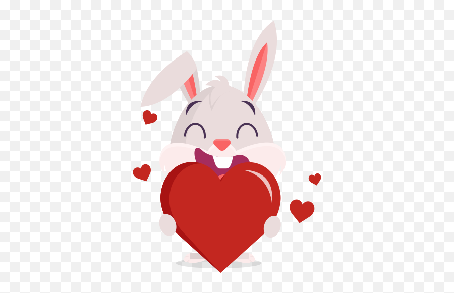 In Love Stickers - Free Love And Romance Stickers Happy Emoji,Bunny Heart Emoji