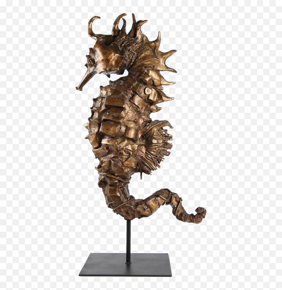 Sea Horse Rex Gold Sculpture By Florence Chésade For Sale - Sculpture Hippocampe Emoji,Facebook Emoticons Seahorse