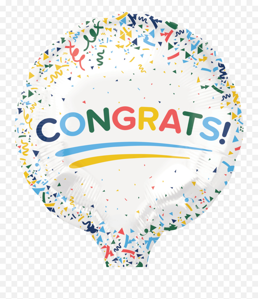 Congrats Confetti Balloon Cardalloon - Dot Emoji,Ballon Emoticon Text.