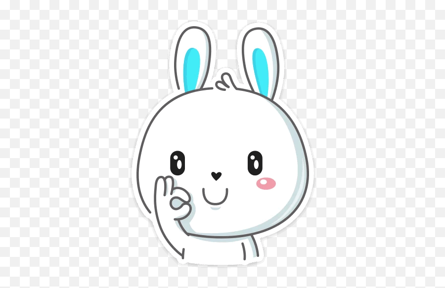 Telegram Easter Bunny Rabbit Smiley Area For Easter - 512x512 Happy Emoji,Rabbit Emoticon Transparent Black And Wite
