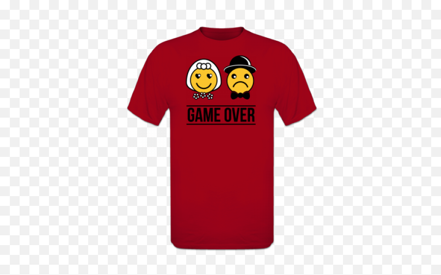 Bride And Groom Smiley Game Over T - Shirt Happy Emoji,Emoticon Game