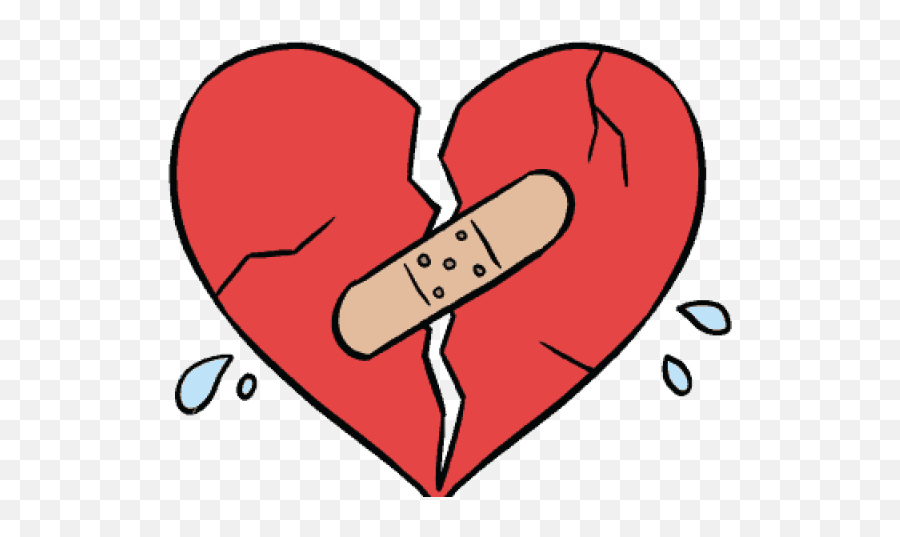 Heart Clipart Clipart Easy Cartoon - Broken Heart Easy To Emoji,Clip Art Emojis Broken Heart