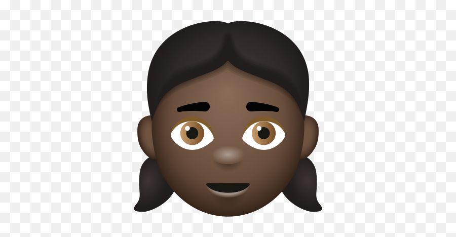Girl Dark Skin Tone Icon - Happy Emoji,Girl With Brown Hair Emoji