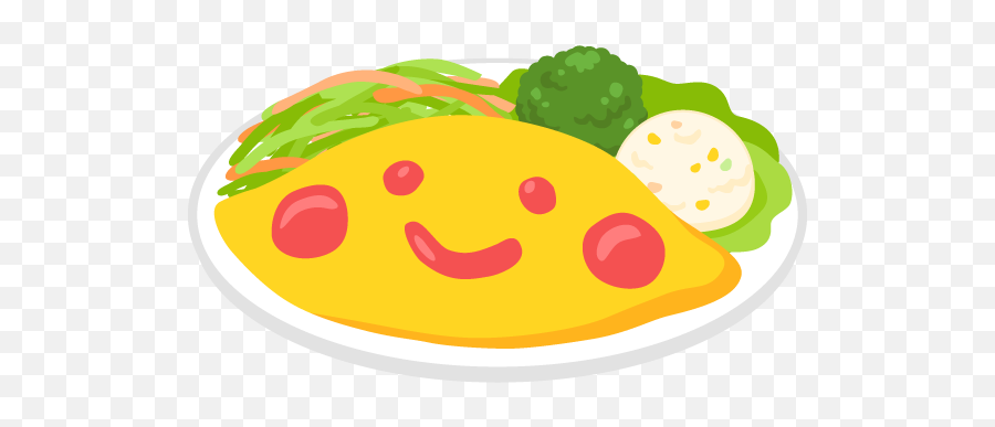 Smiley Face Omelette Rice Free Png And Vector Clipart - Full Omlet Cartoon Png Emoji,Rice Bowl Emoji