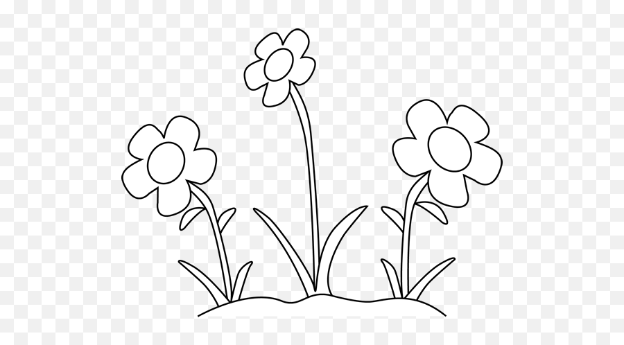 Flowers Clipart Black And White - Clip Art Library Flowers Black And White Clip Art Emoji,Black Flower Emoji