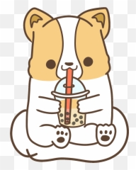 Bubble Tea Dog Sticker By Corgiyolk For Ios Android Giphy - Cute Boba Tea Gif Emoji,Boba Emoji