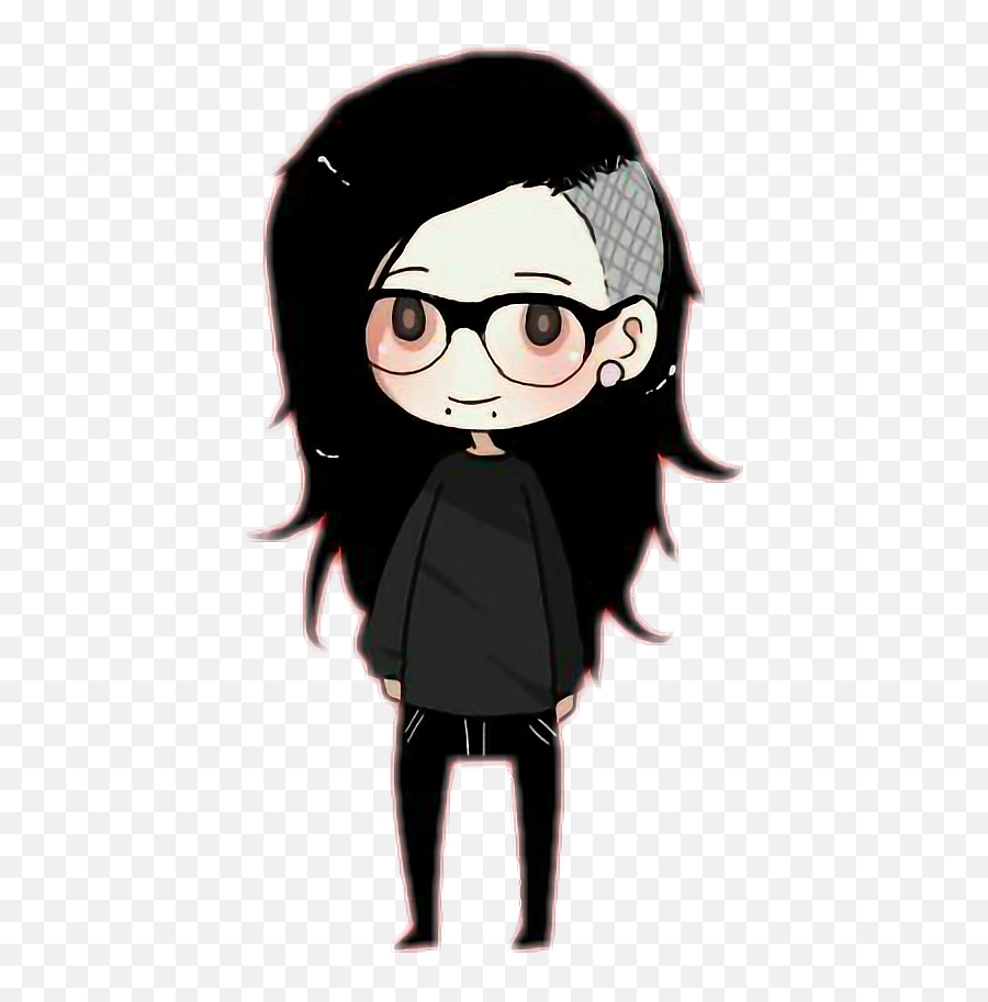 Skrillex Chibi Sticker - Chibi Skrillex Png Emoji,Skrillex Emoji