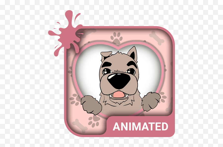 Lovely Dog Animated Keyboard Live - Emoji,Dogy Emojis With Pink Bachround