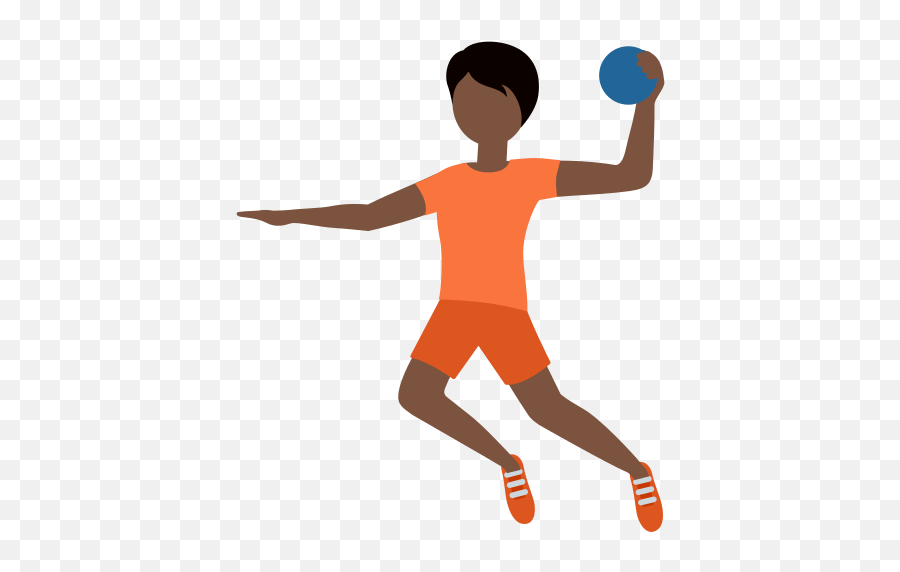 Person Playing Handball In Dark Dark Skin Tone - Handball Emoji,Pumpkin Emoticon For Twitter
