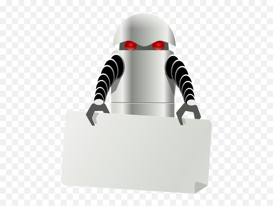 Robot Carrying Noticeboard Vector Illustration Free Svg - Robot Carrying A Thing Emoji,Robot With Emotion