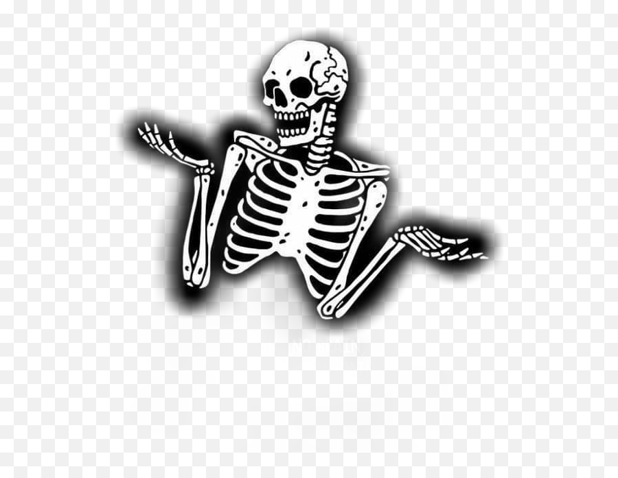 Dead Skeleton Idk Freetoedit Dead Sticker By Rejectedstxr Emoji,Shrugging Emoji Boy