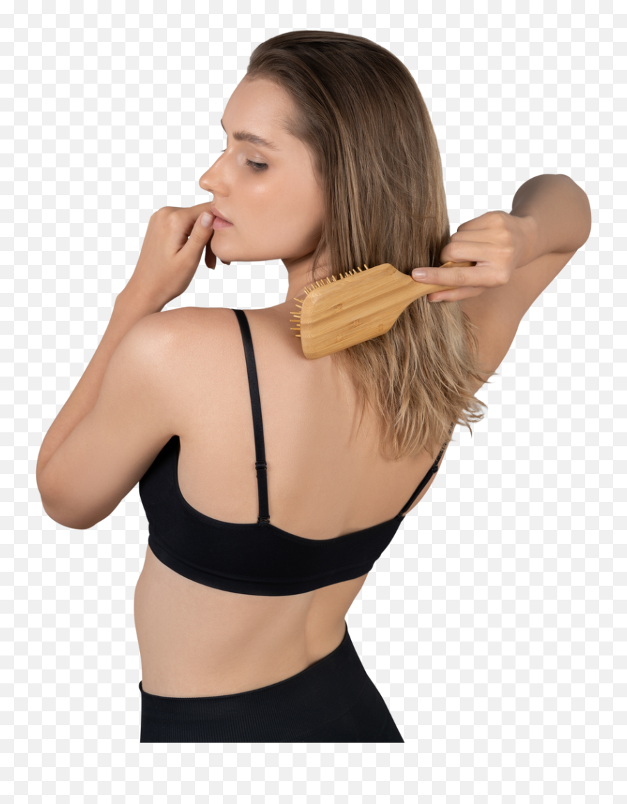 Side View Of A Young Woman Brushing Her Hairview Of A Young Emoji,Brushing Hair Out Of Face Emoji