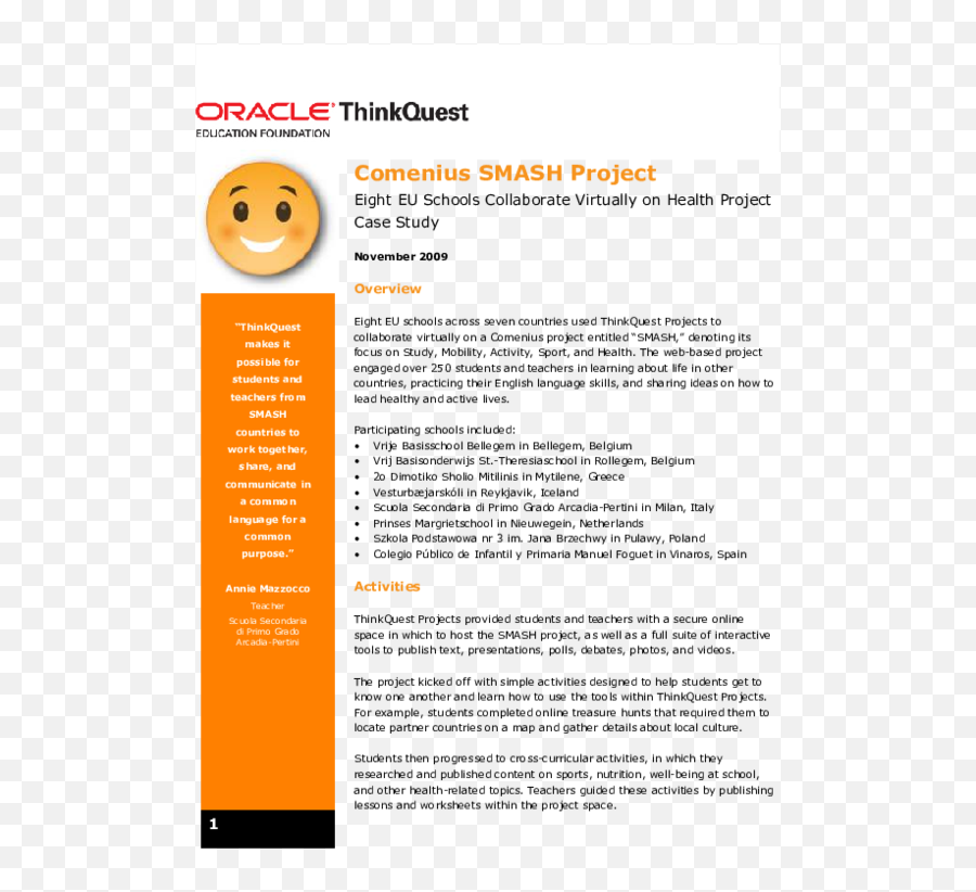 Pdf Case Study - Oracle Education Foundation Case Study Happy Emoji,R Emoticon