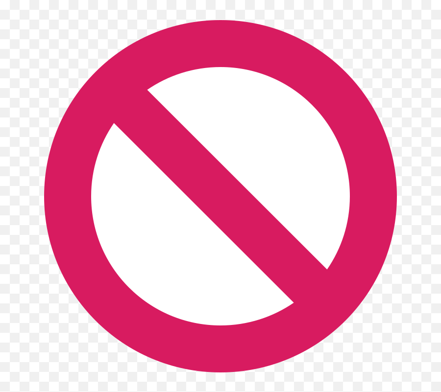 Eo Circle Pink White Not - Transparent No Entry Vector Emoji,Not Allowed Emoji