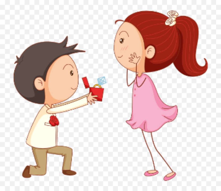Couple Heart Hearts Love Cute Sticker - Cartoon Picture Of Engagement Emoji,Emoji Marriage Proposal